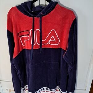 Fila Men's Red and Blue Sweatshirt velour fabric super soft sz xxl